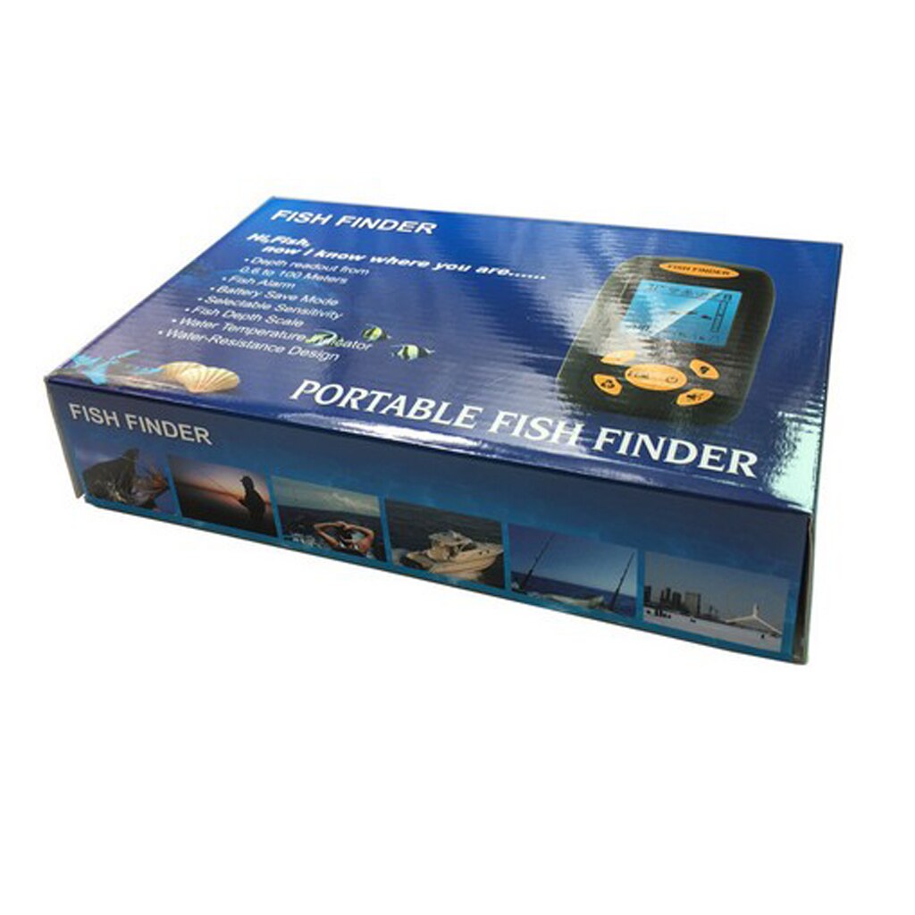 Wired Sonar Sensor Alarm Transducer LCD Display Fish Depth Locator Portable Fish Finder 328ft Fish Finder for Fisherman