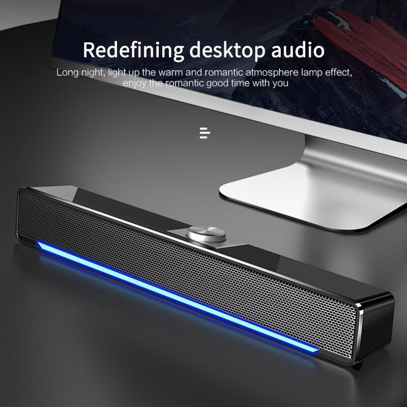 USB Bluetooth Speaker Wired Computer Speaker Bass Stereo Powerful Music Player Subwoofer for PC Laptop