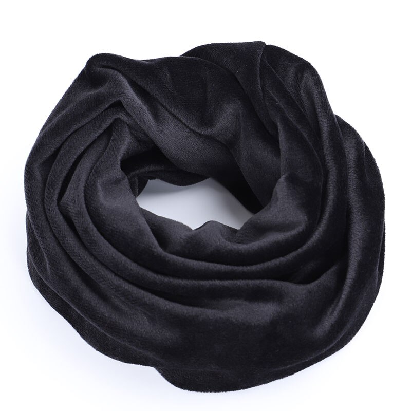 Foulard Snood tricoté pour femme, écharpe d'infinité, et doux, pour cou et câble circulaire, hiver,: Black