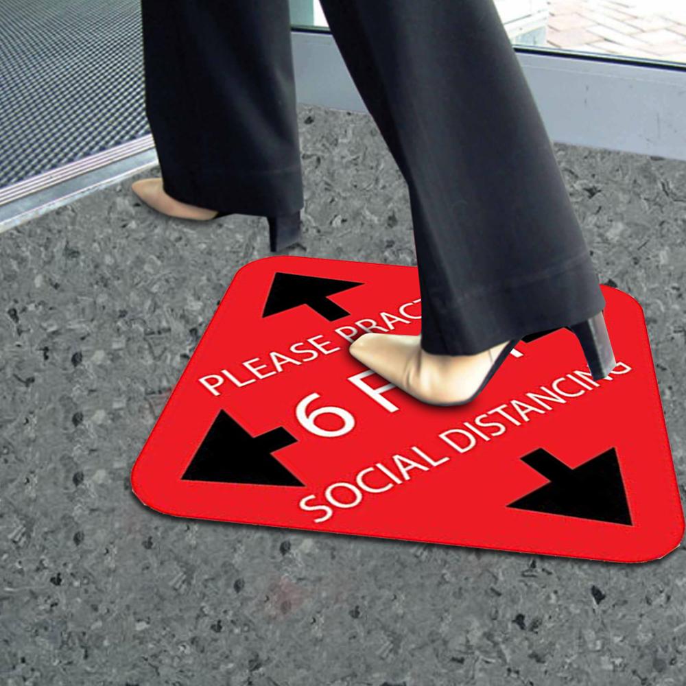 Waterproof Social 6 Feet Distancing Floor Decal Outdoor Ground Sign Sticker Tile stickers Safety Sign