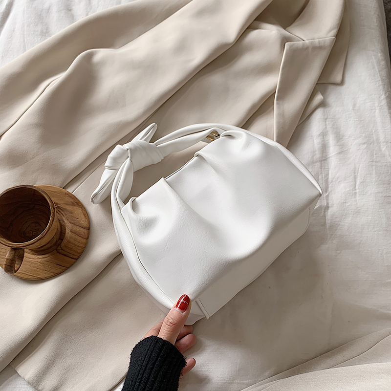 Small Tote bags Crossbody Bags For Women Summer Solid Color Shoulder Handbags Female Lady Soft PU Leather Cross Body Bag: White