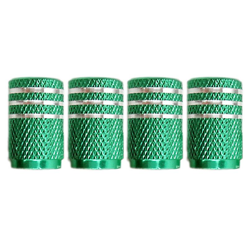 Tapas de válvula de aire para neumáticos de coche, tapa de válvula de neumático de bicicleta, estilismo de ruedas de coche, redondo, rojo, negro, azul, plata, dorado, 4 Uds.: Green