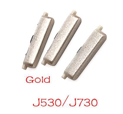 20pcs/lot Volume Up Down + Power On Off Button Side Key For Samsung S3 S7 Edge J5 J7 J510 J710 /J5 J7 J730 Side Button: J530 J730 Gold