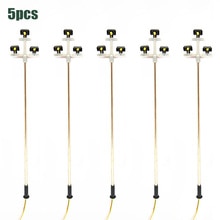 5Pcs Railway LED Floodlights Lamp Post For Yards And Depots OO HO Model Railroads 5 Double Head/Triple Head*Model Street Lights: Triple Head