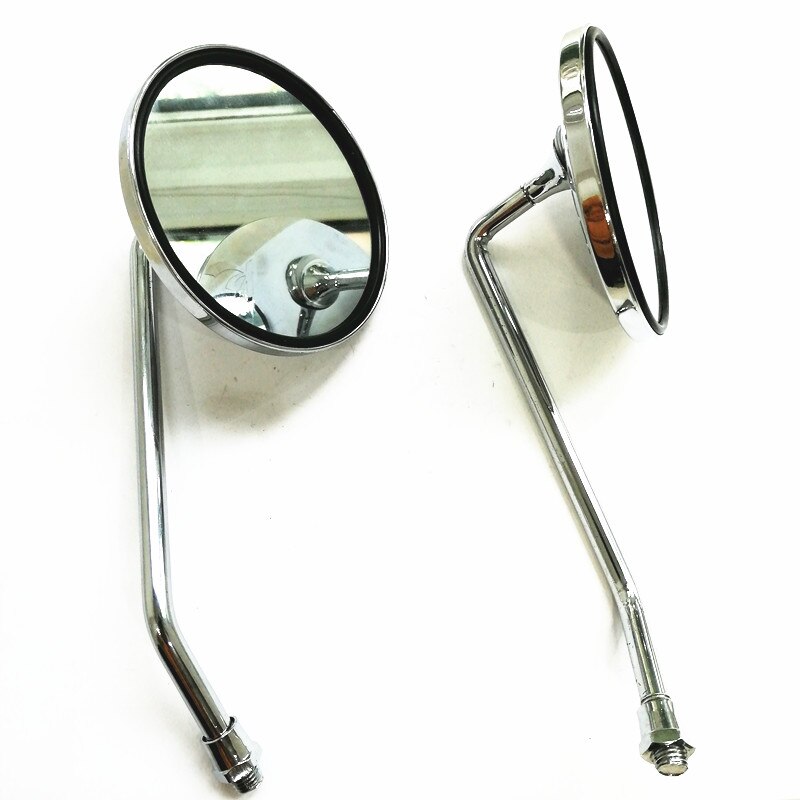 Moottoripyörä pyörä 8mm kromi moottoripyörä skootteri peilit mukautetun soikea suzuki kawasaki honda kymco vespa sym