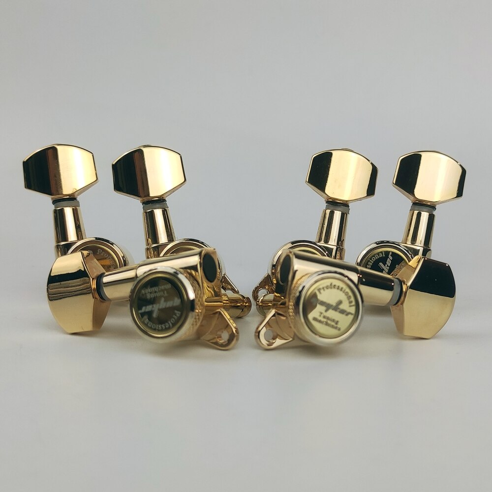 Sintonizadores de bloqueo de guitarra Guyker-1:18, clavijas de llave de afinación de cuerda de bloqueo, reemplazo de cabeza de máquina para ST TL SG LP-dorado antiguo: 3R3L