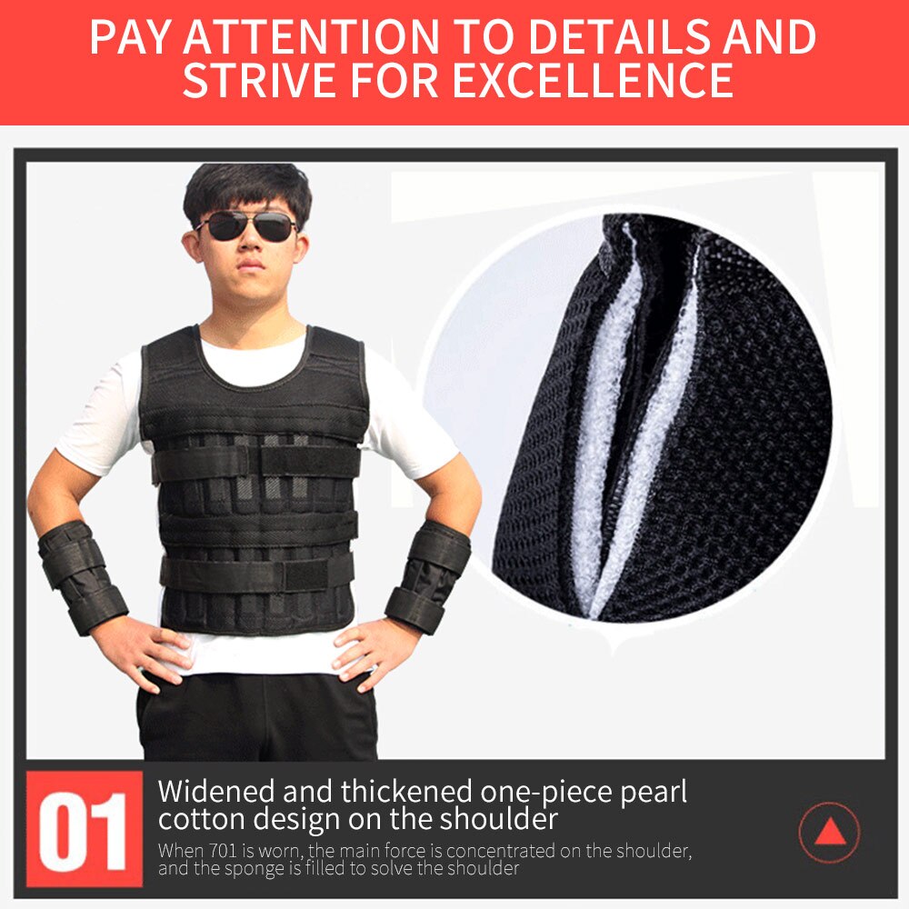 Adjustable 15kg 50kg Loading Weight Vest For Boxing Weight Training Equipment Boxing Jacket Waistcoat without sand bag