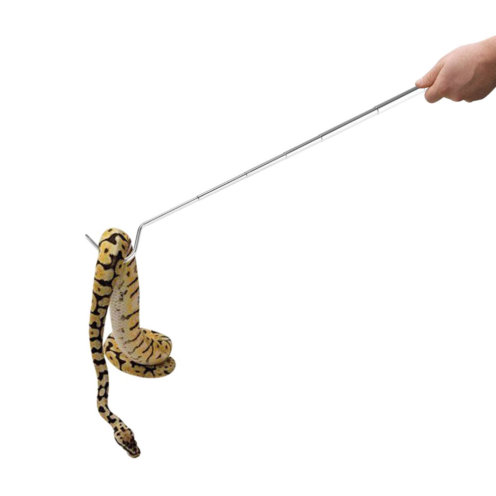 68cm For Catching Snake Tongs Catcher With Hook Moving Reptile Grabber Practical Stainless Steel Collapsible Multifunction Patio