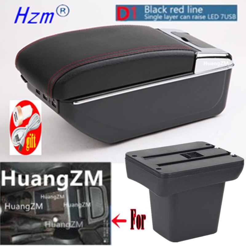 For Land Rover Frelender2 Armrest box For Land Rover Freelander car Armrest box Interior Parts content Storage box with USB LED: D1 red line 7USB