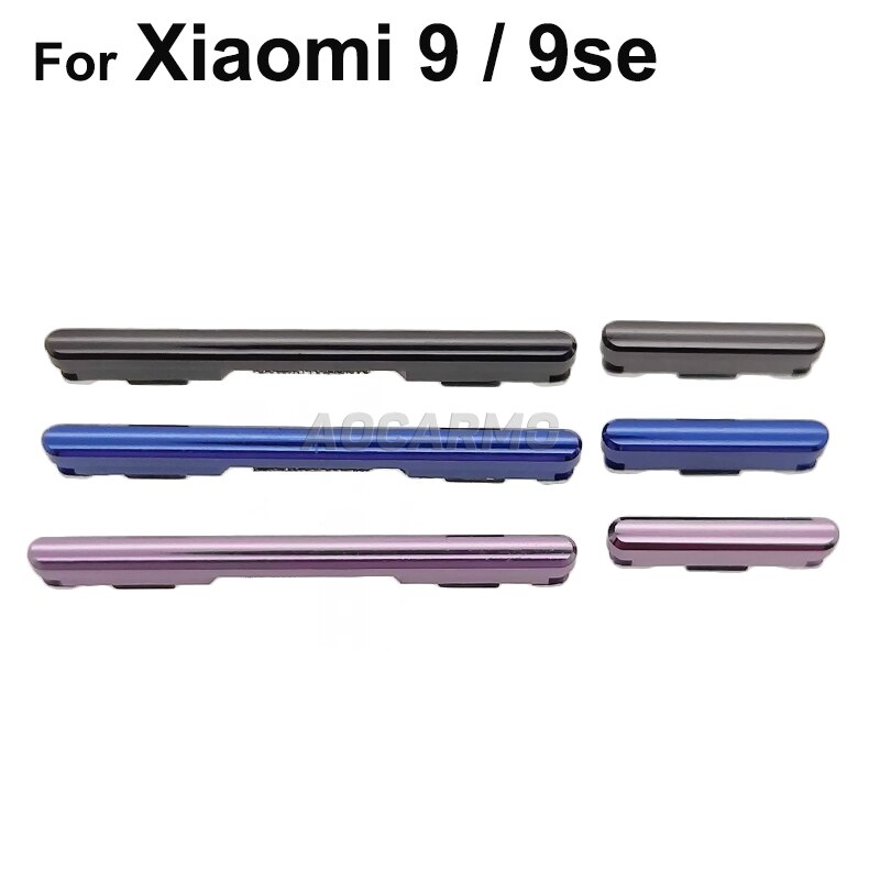 Aocarmo Voor Xiaomi 8 / 9 / 9se Mi8 Mi9 Mi9 Se Power On/Off Volume Up Down Schakelaar zijknoppen Key Vervanging Deel