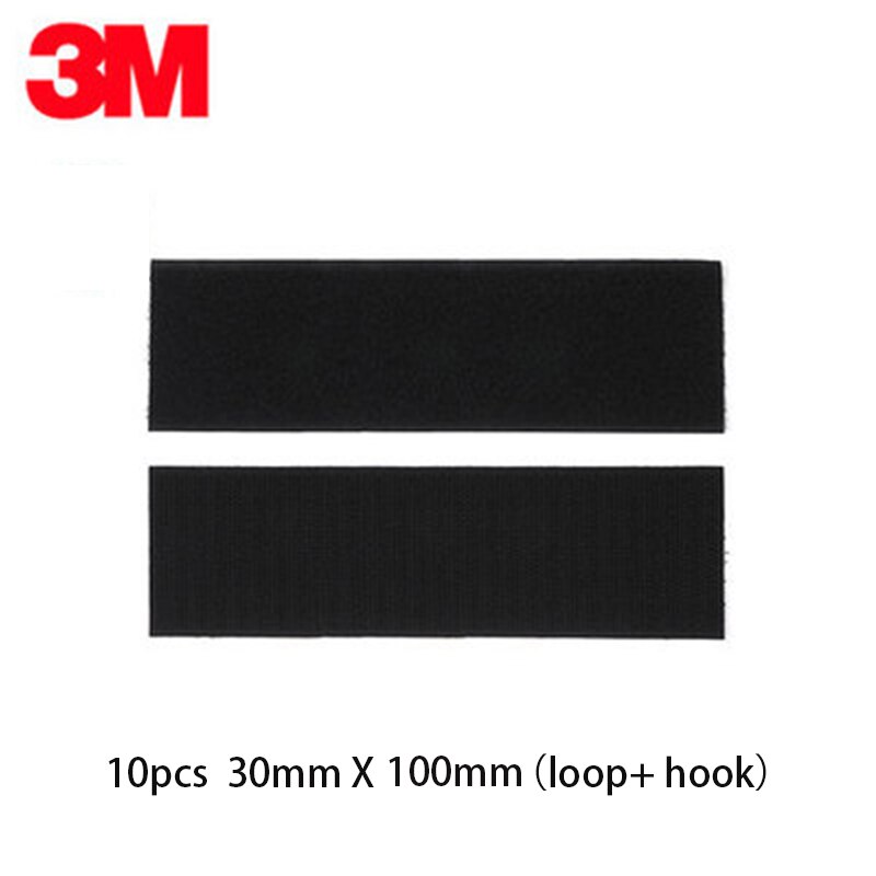 10PCS 3M Double-sided Adhesive Velcros Strong Self-adhesive Hook and Loop Tape nylon sticker velcros Glue for DIY fixing automob: black 30mm x 100mm