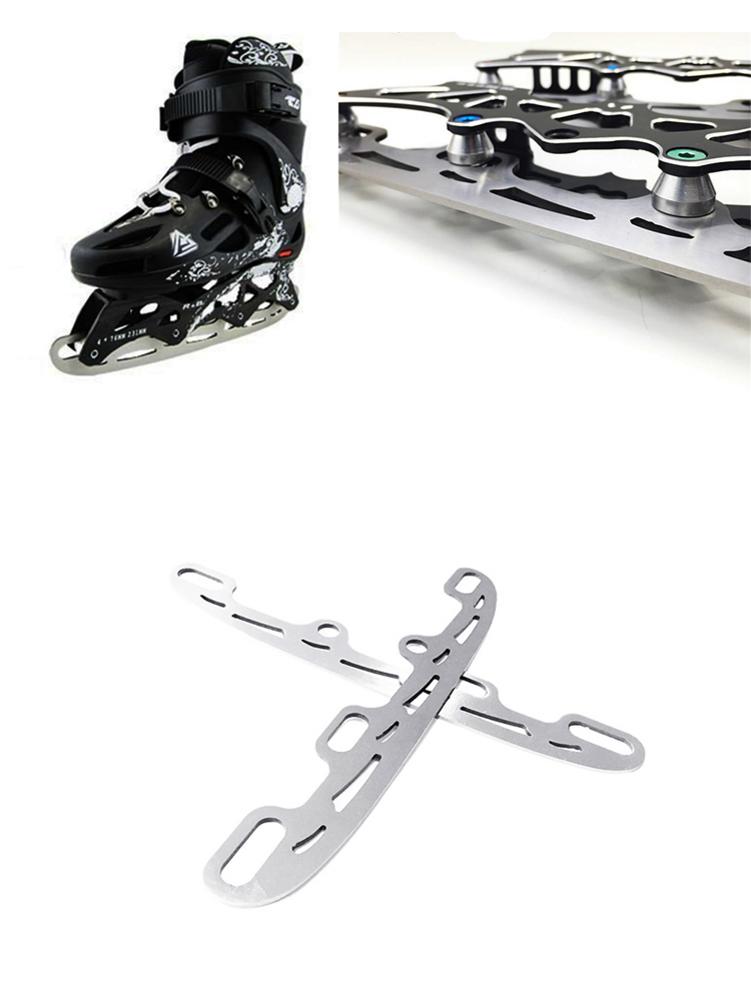 1 Pair Roller Skates Ice Blade Stainless Steel Ice Replaceable Ice Skates Full Set Skating Accessories Roller Skates Blade: White