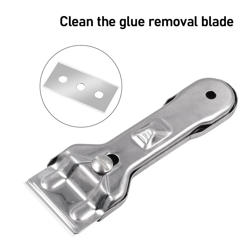 Portable Stainless Steel Cleaning Scraper Glass Ceramic Hob Scraper Window Smooth Floor Cement Tile Cleaning Hand Tool