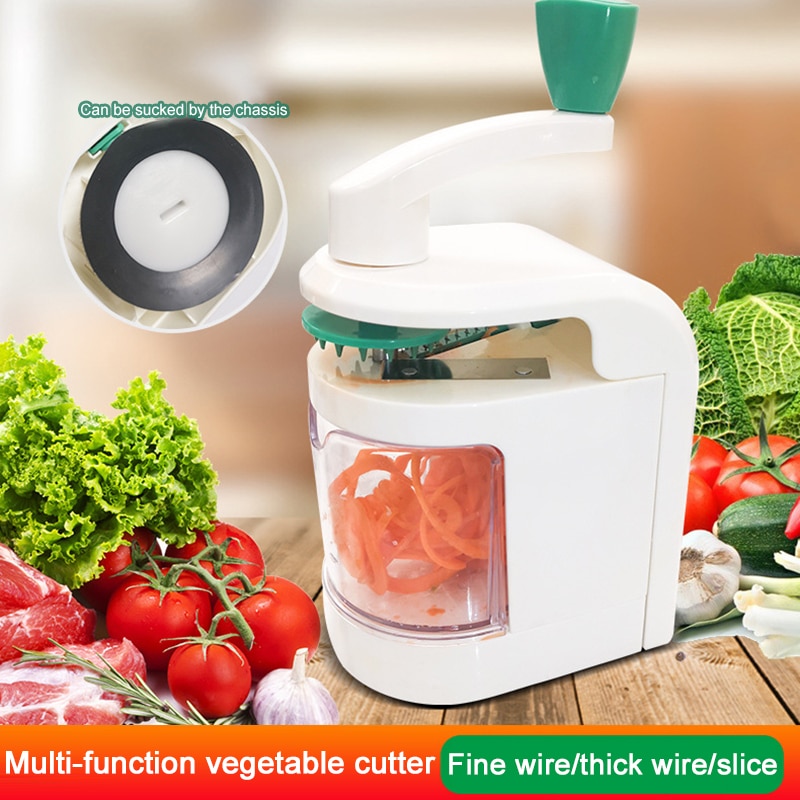 Spiral Vegetable Cutter 4in1 Rotary Blade Cutter Hand Cutter Spiral Grater Vegetable and Fruit Tool Kitchen Tool