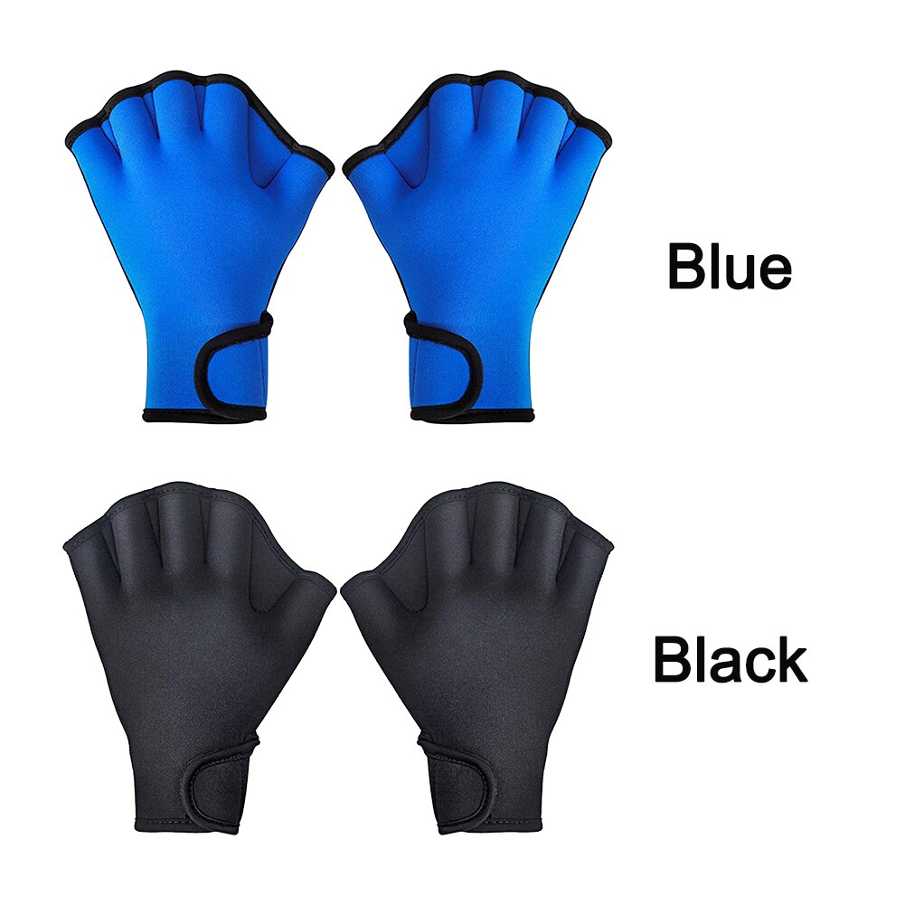 1 Pair Diving Swimming Gloves Aquatic Fitness Water Resistance Aqua Fit Paddle Training Fingerless Gloves
