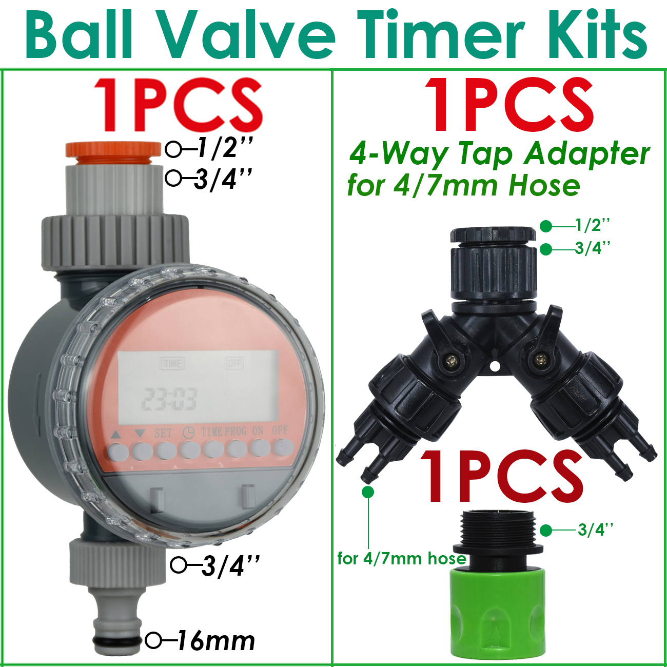 Greenhouse Garden 10-50M Automatic Drip Watering Irrigation Kit System 1/4'' 4/7mm Hose Brass Mist Nozzles for Lawn Pot Flower: Chocolate