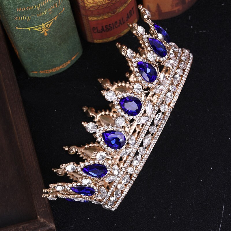 Wunderschöne hellviolette kristalltiaras und -kronen für damen, brautkrone, diadem, hochzeitsschmuck, haarschmuck für die hochzeit: Blau
