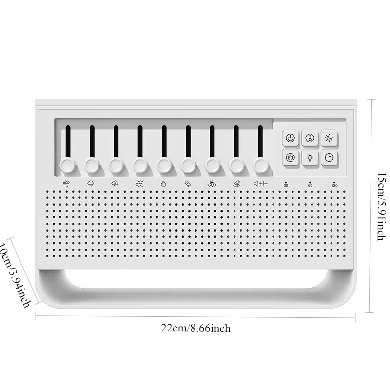 Witte ruis luchtbevochtiger Alles-in-één machine om te helpen slapen Draagbare nachtlampjeverspreider met 8 natuurlijke geluiden Bluetooth-luidspreker