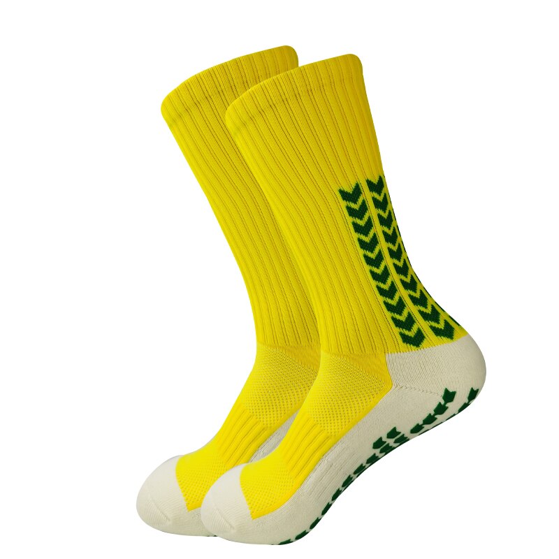 Calcetines de fútbol para hombre y mujer, medias deportivas antideslizantes con fondo de silicona, medias de agarre para baloncesto: Marfíl