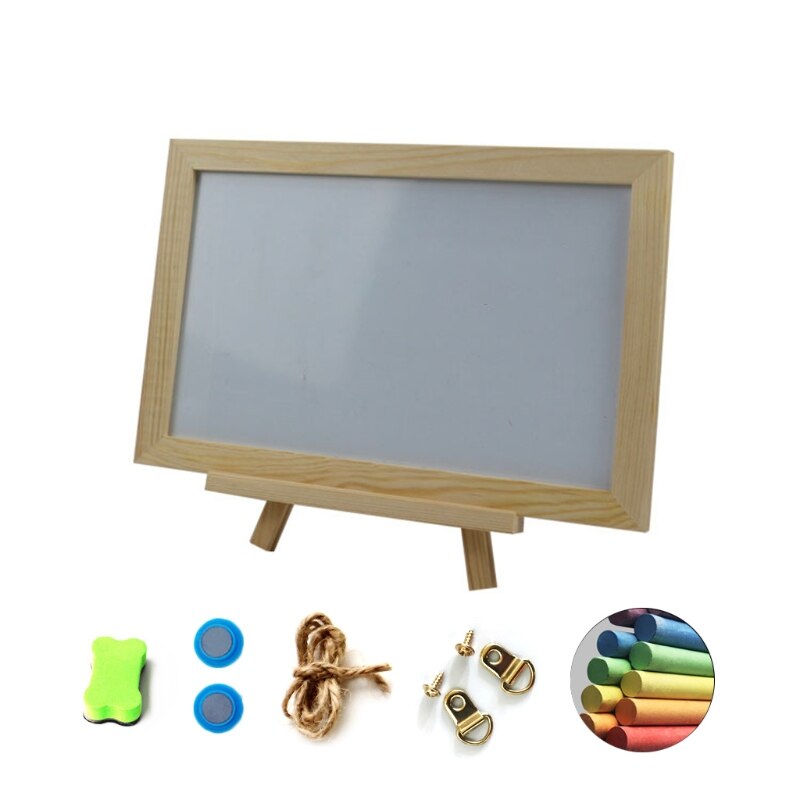 Single Side Mini Wooden Tripod Blackboard Whiteboard Message Sign Note Marker Chalkboard: Ivory