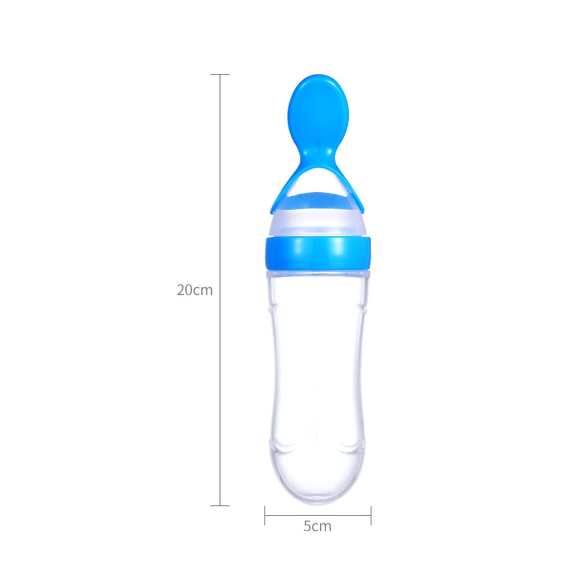 Babyvoedingslepel met stofkap schaalmarkering zuignap ronde bodem lekvrije fles aanvullende voedselfles