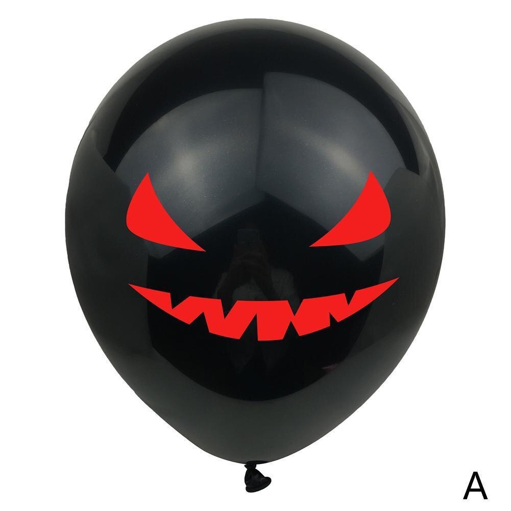 10 unids/set de globos de Serie de Halloween con letras negras sangrientas impresas, Calaveras, estampado a mano, globos para decoración de Halloween, sangre P Q0C4: A