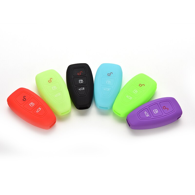 Sleutelhoes Keytag VB voor autosleutel met 3 knoppen, siliconen hoes van Finest-Folia (Zwart