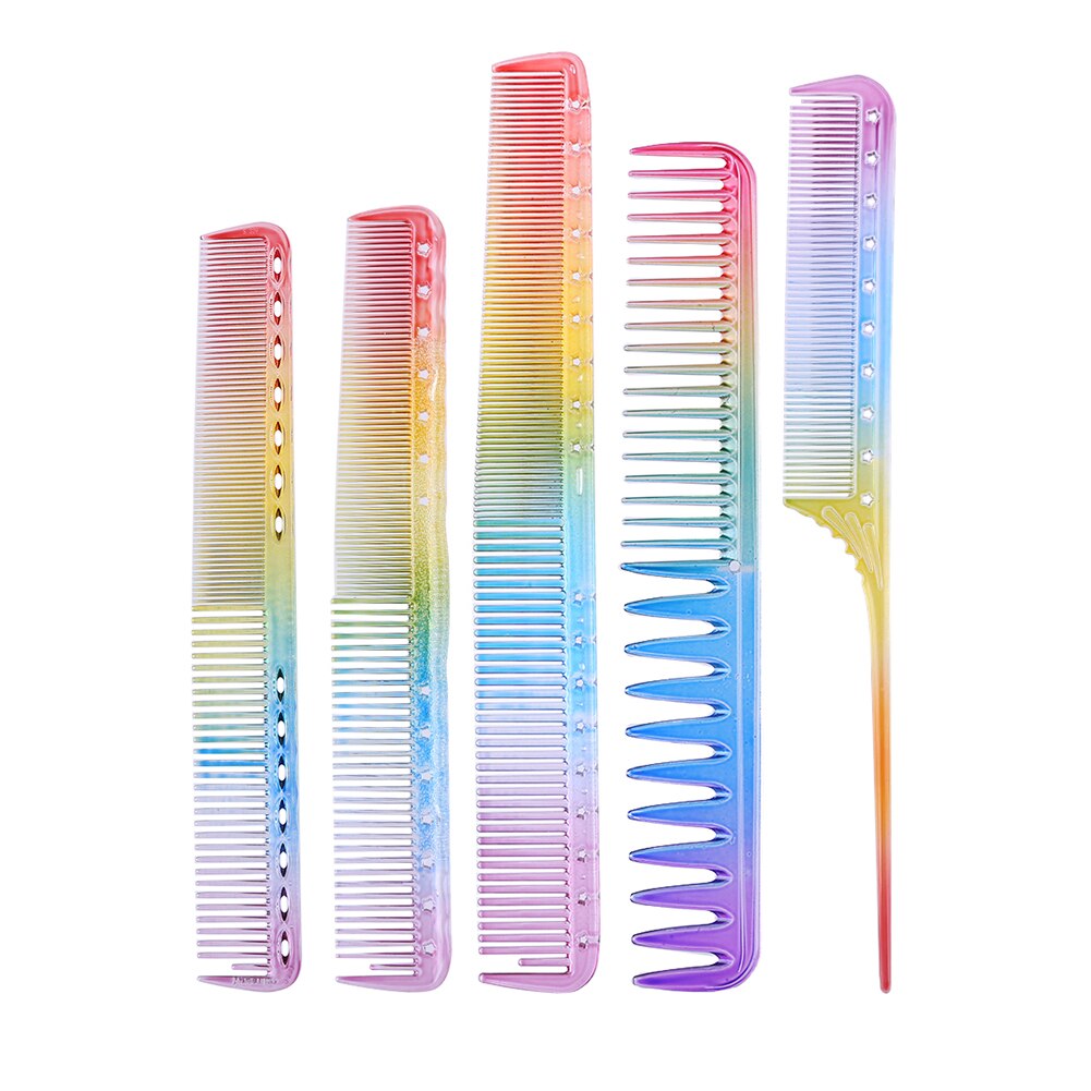 Peine de pelo colorido arcoíris antiestático, doble cabezal, Herramienta de Peinado salón, herramientas de barbería peluquería, 1 ud.