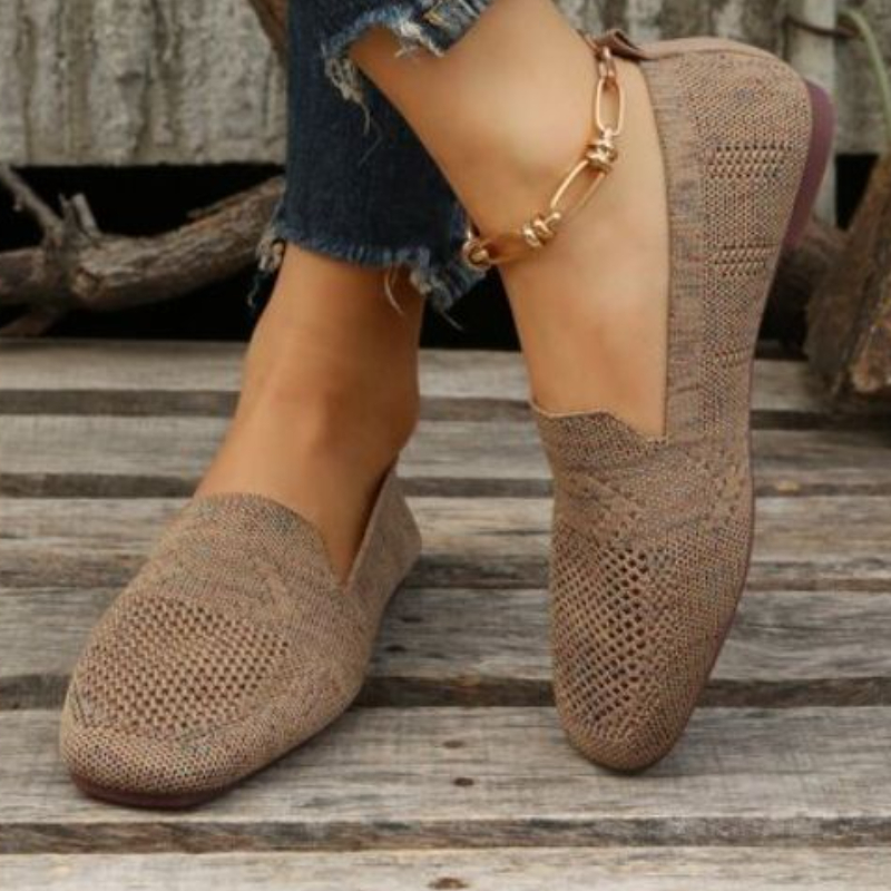 Einfarbig Karree Gittergewebe Halbschuhe Flache Frauen Flache Schuhe Weichen Boden betroffen Ballerinas Schuhe lässig Unterhose auf Stiefel Schuhe
