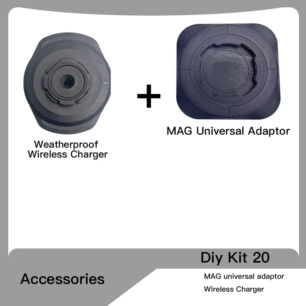 Motorcycle Handlebar Clamp Stem Fork Mount PRO Holder Phone Mount Vibration Dampener MAG Universal Adaptors Wireless Charger: Orange