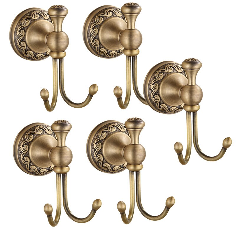 IMPEU Double Robe Hook, Jas en Handdoek Haken voor Badkamer Wall Mounted, Antiek Brons Afwerkingen