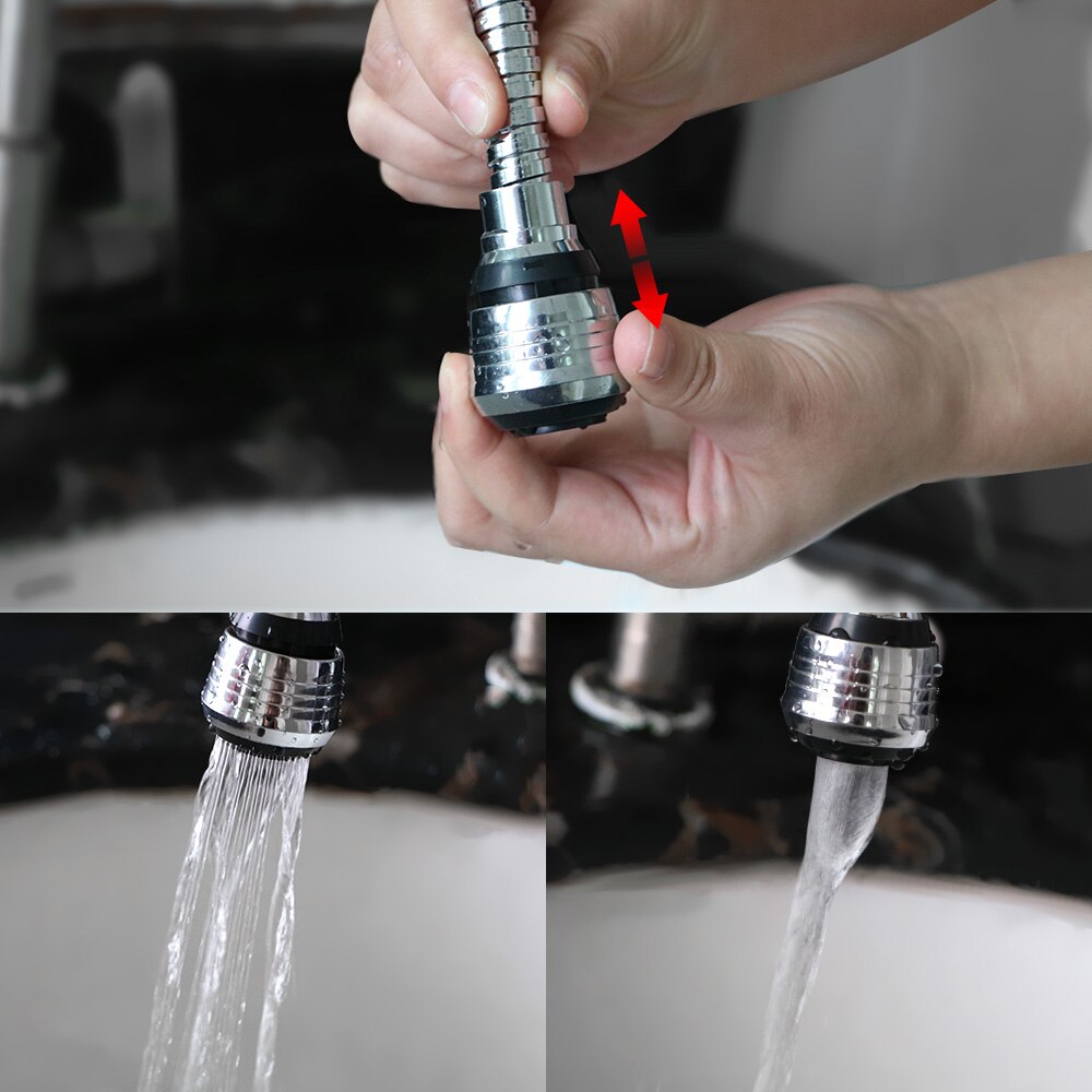 Filter Tap Adapter 360 Degree Rotating Bubbler High Pressure Nozzle Water Saving Faucet Extender 2 Modes Adjustable