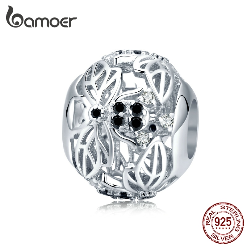 Bamoer 925 prata esterlina abelha aberto redonda contas de metal charme caber original prata cobra pulseira marca luxo jóias bsc200