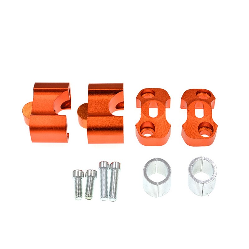 2 Pieces CNC 22mm 28mm Off road Motorcycle Bar Clamps Handlebar risers Adapter for 7/8" 1-1/8 Pit Dirt motorbike: orange