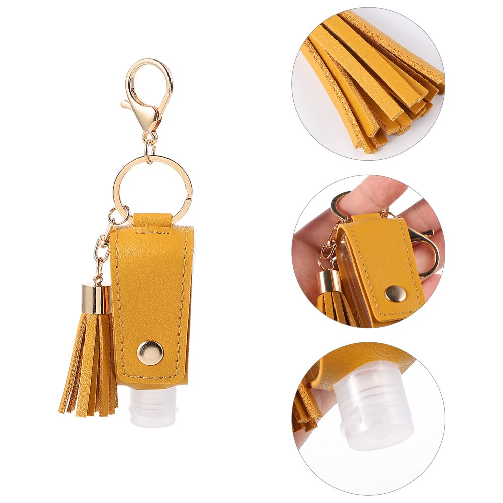 1 Set 30Ml Parfum Fles En Fles Cover Sanitizer Fles Cover Sleutelhanger: Yellow
