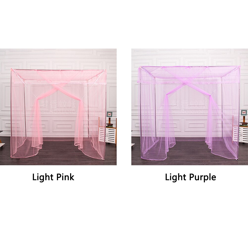 Malha dormitório mosquito net quadrado superior verão duplo poliéster abertura casa dossel decoração anti inseto cama sólida