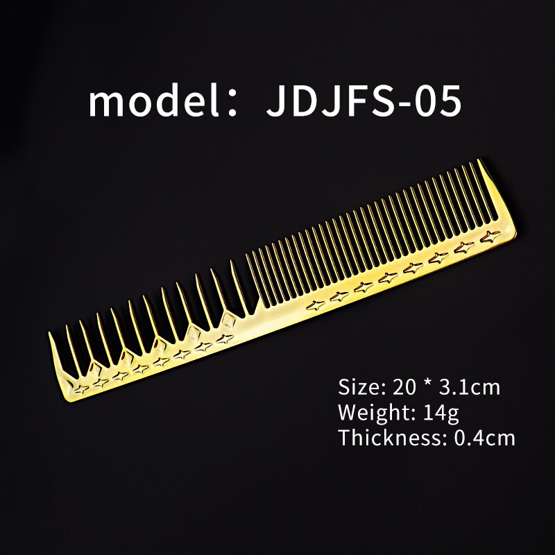 Brosse à cheveux double peigne plaqué or, outil de coiffure pour salon de coiffure, brosse à cheveux emmêlée, peigne à tête d&#39;huile pour barbe, coupe de cheveux, brosse à teinture: JDJFS-05