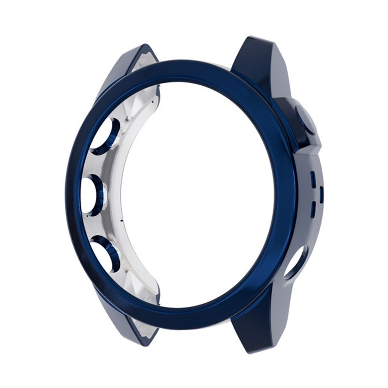 Funda protectora para Garmin Fenix 7, carcasa protectora de reloj inteligente, Marco suave y transparente de TPU, carcasa de parachoques para Garmin Fenix 7 7S 7X: Plating Blue / for Fenix 7