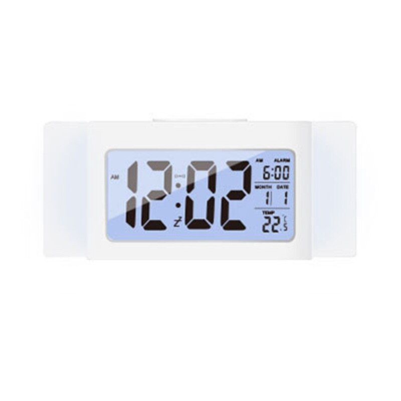1 Uds. Reloj despertador Rosa alarma Digital LED pantalla grande con calendario para viaje a la oficina en casa 135x75x45mm: I-1(Without battery)