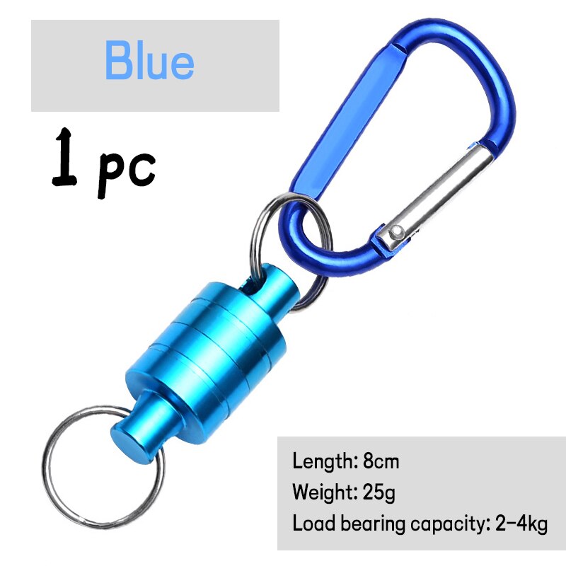 WIFREO – filet magnétique de pêche à la mouche, boucle magnétique, lanière à dégagement rapide, connecteur de terre, mousqueton, outil de pêche en plein air: 1pc a blue
