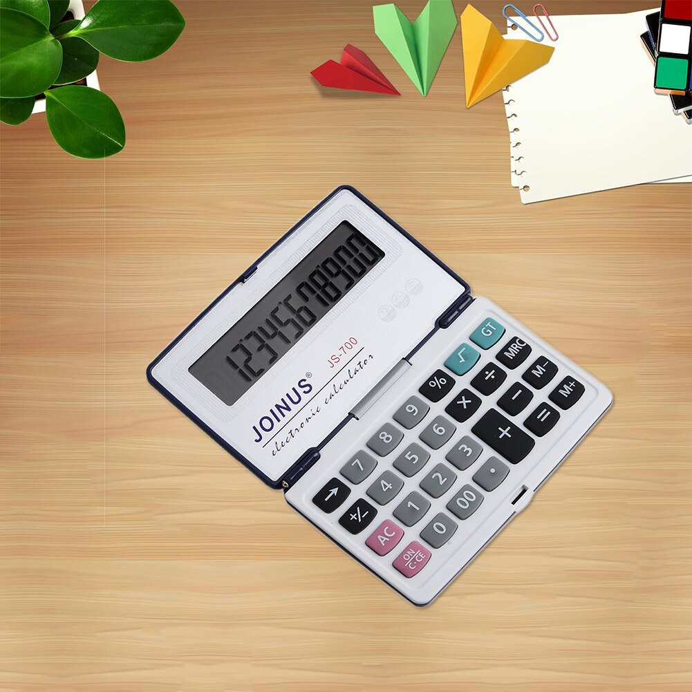 Electronic Folding Solar Power Calculator Portable Scientific Calculate Commercial Count 12 Digit Large Word Display With Button