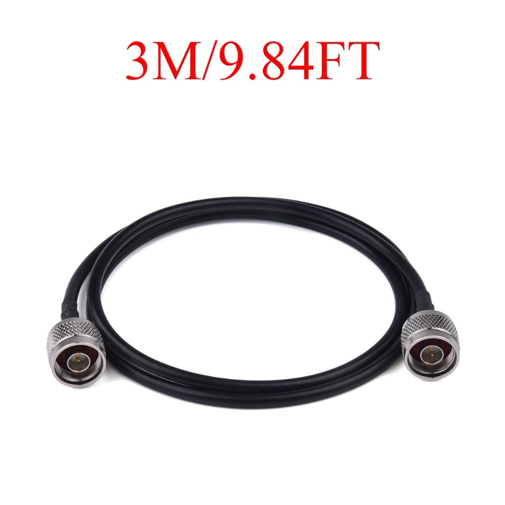 1-20M RG58/50-3 RF Coaxial Cable N Male to N Male Wire Radio Extension For 4G LTE Cellular Amplifier Signal Booster Antenna: 3m(9.84ft)