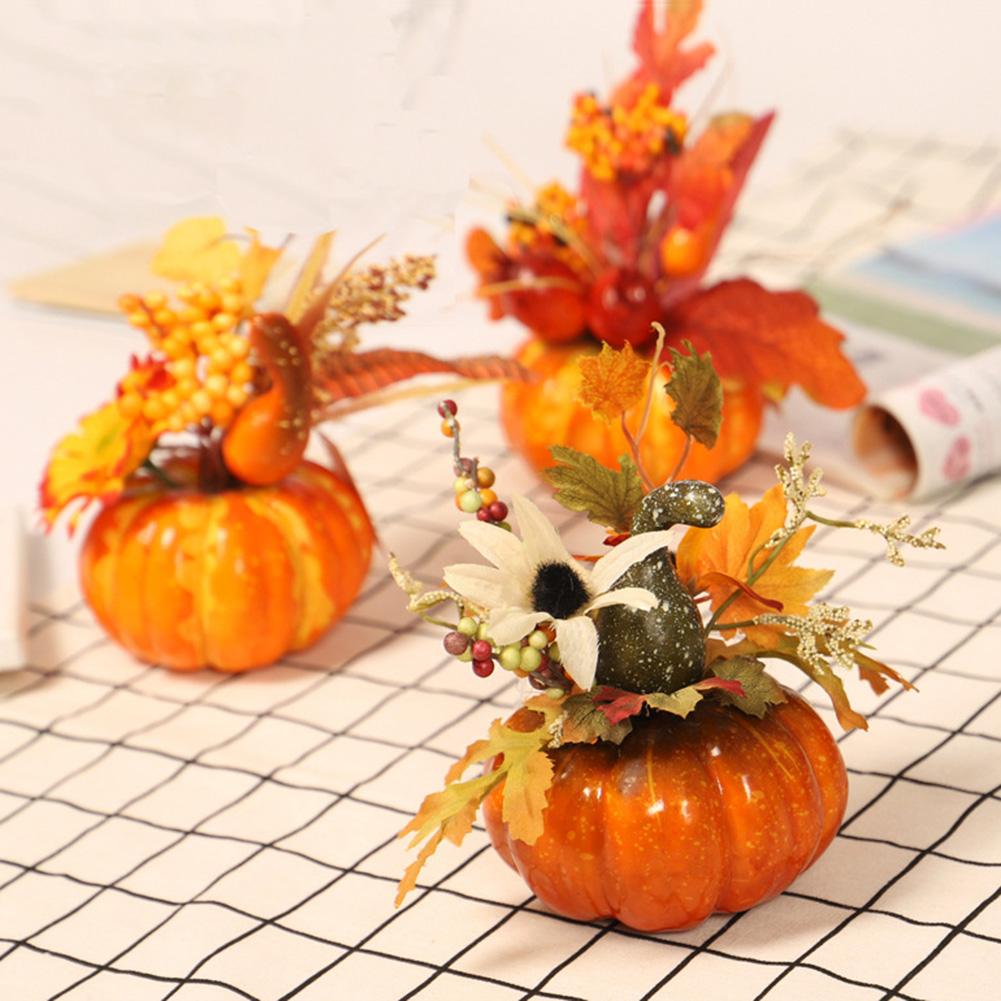 Thanksgiving græskar ahornblad solsikke ornament festmøbler indretning stue indretning kunstige grøntsager