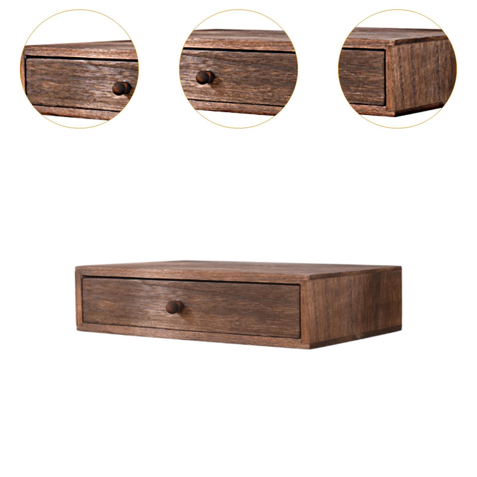 Desktop Organizer met lade Houten tafelkast voor kaarten, postzegels, rekeningen