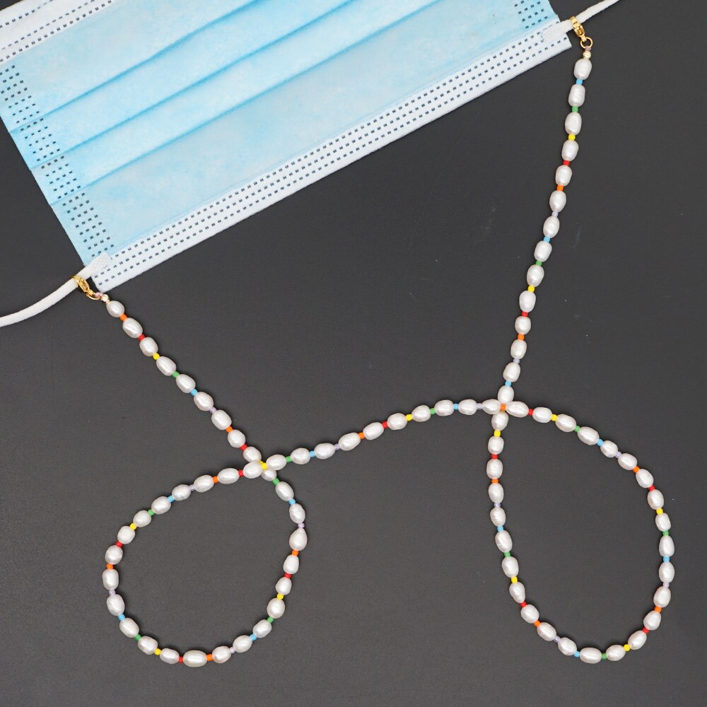 Go2Boho Chain For Mask Necklace Women Jewelry Glasses Chains Freshwater Pearls Necklaces Boho Choker Luxury Jewellery