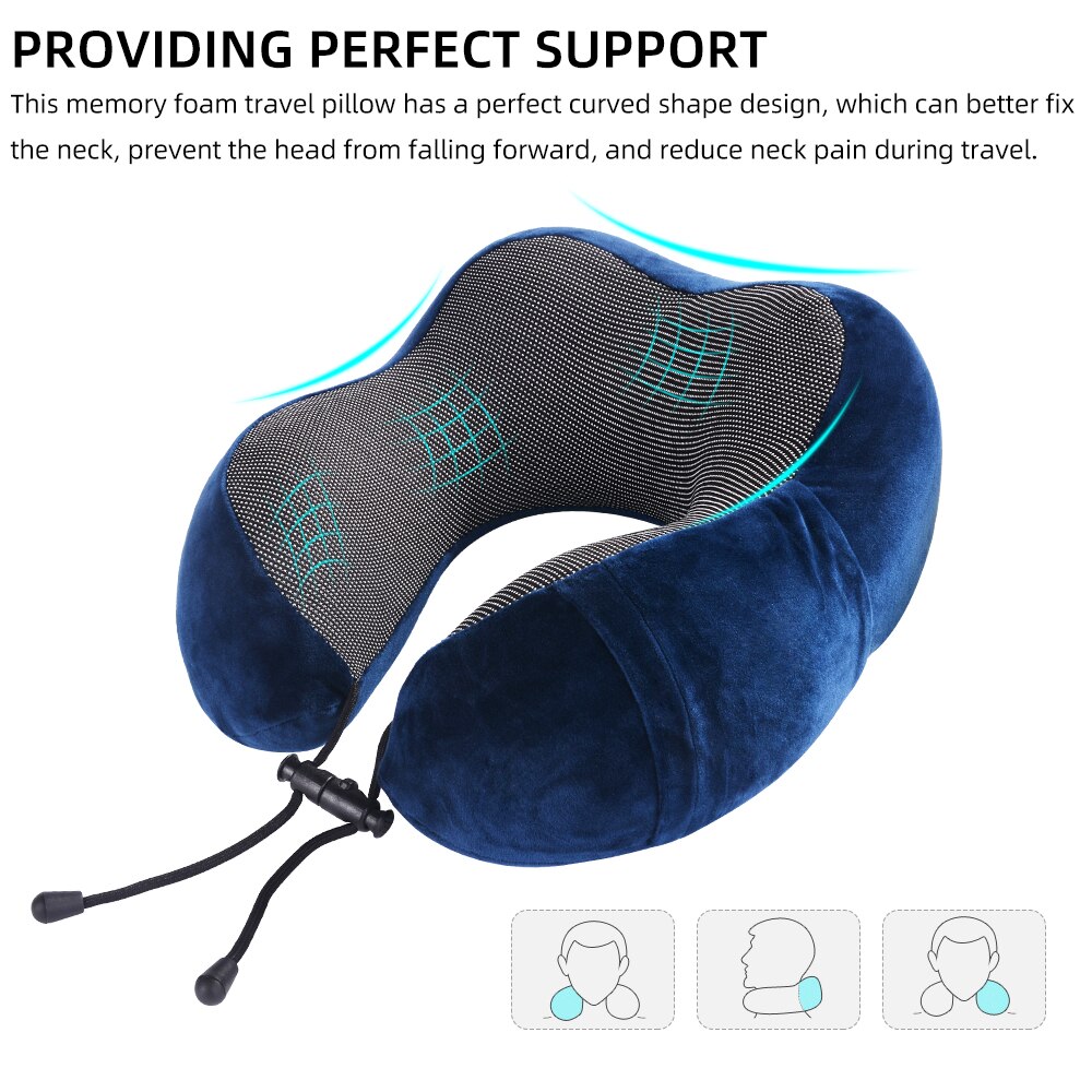 Memory Foam Neck Pillows U Shaped Soft Slow Rebound Space Travel Pillow Solid Neck Cervical Healthcare Bedding