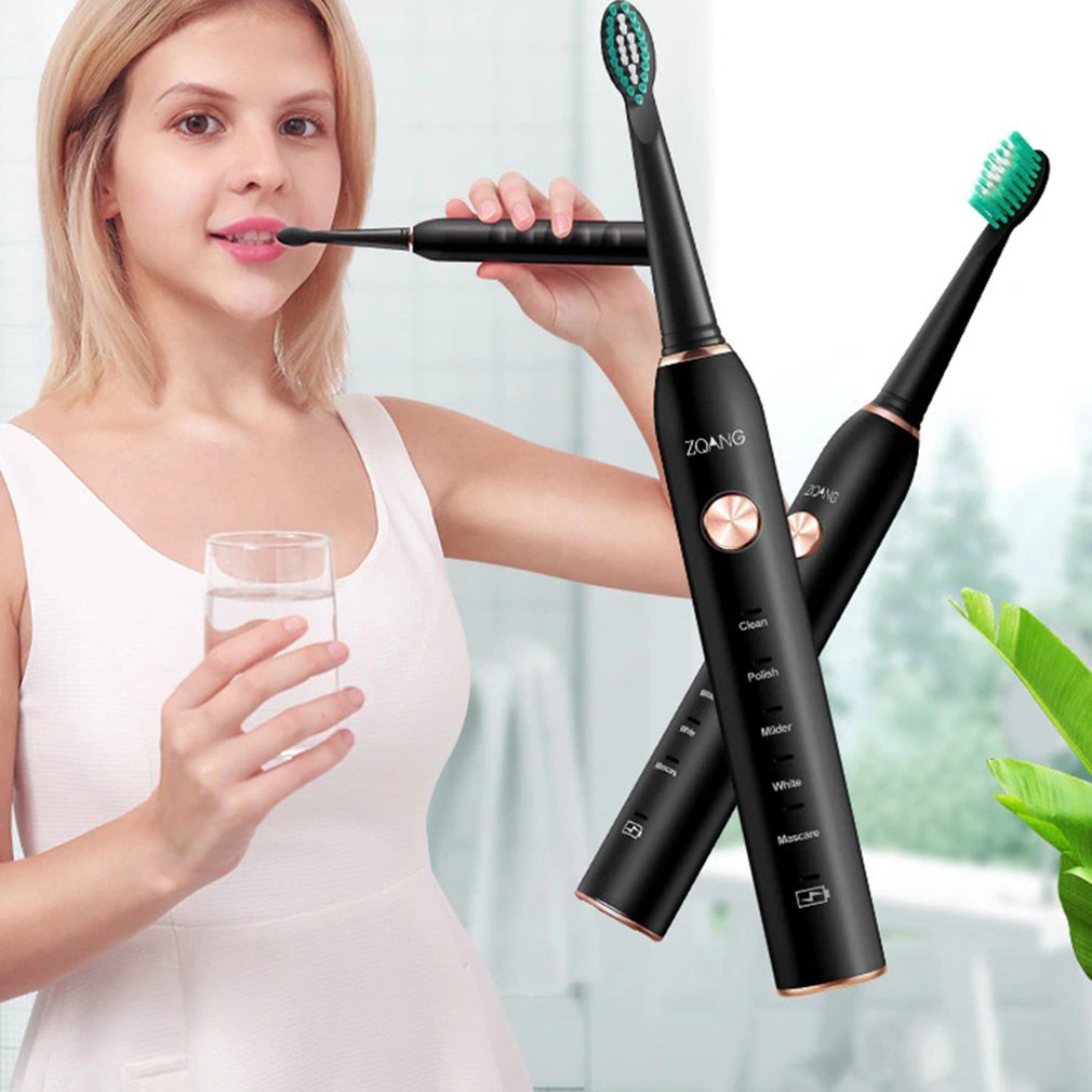 USB Rechargeable Soft Bristled Smart Toothbrush USB Charging 5 Modes Ultrasonic Automatic Brushing Timer Waterproof