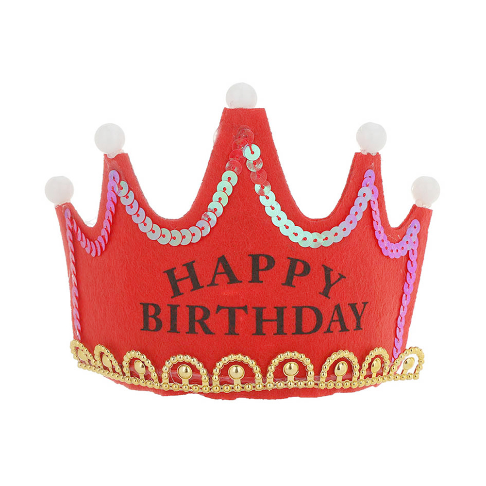 Crown Led Gelukkige Verjaardag Cap Kleurrijke Non-woven Hoed Koning Prinses Kroon Led Verjaardagsfeestje Decoraties Kerst Verjaardag Kroon: C