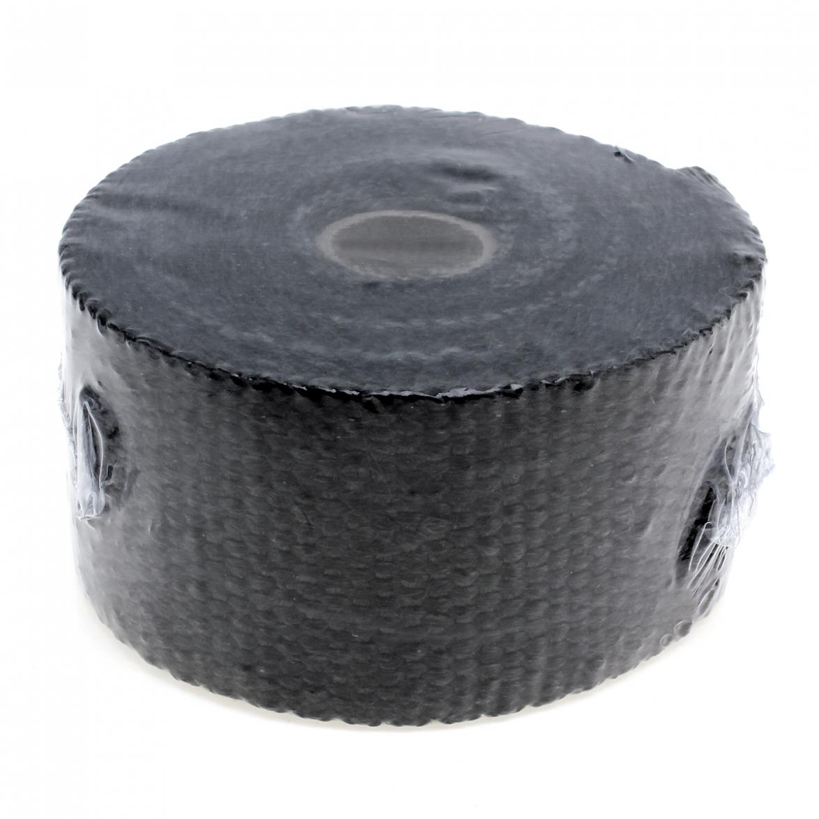 Musta 2 " 16.5ft rulla lasikuitu pakoputken lämpökääre nauha  + 4 sidesarja