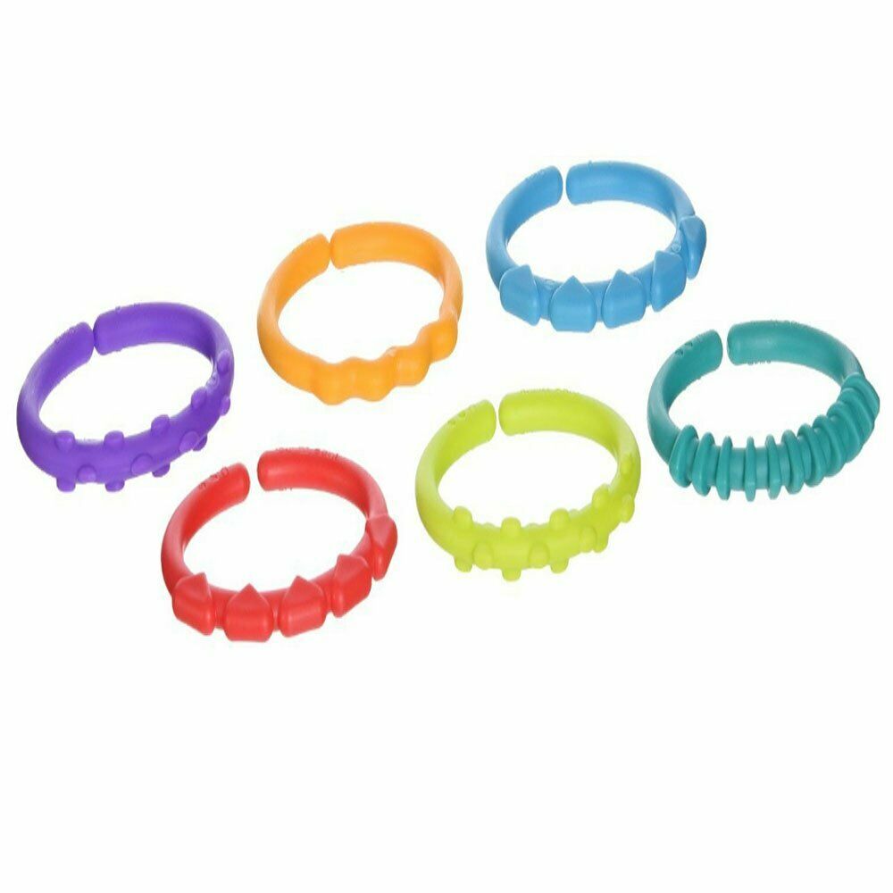 Niet Giftig Plastic Baby Baby Kids Kinderwagen Speelkleed Speelgoed Regenboog Bijtring Ring: Default Title